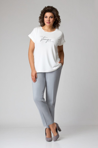 Блуза, брюки, жакет Мишель стиль 1100 серый - фото 4