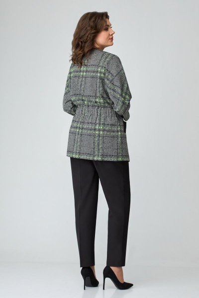 Блуза, брюки, жакет Мишель стиль 1100-1 черно-зеленый - фото 2