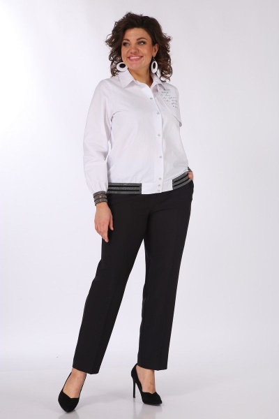 Блуза, брюки Vilena 868 белый+черный - фото 6