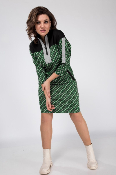 Платье Karina deLux M-1077 зеленый - фото 6