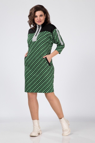 Платье Karina deLux M-1077 зеленый - фото 3