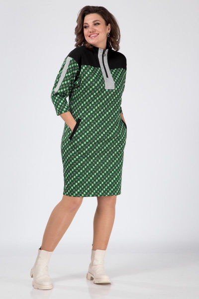 Платье Karina deLux M-1077 зеленый - фото 2