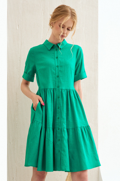 Платье Панда 121780w зеленый - фото 1