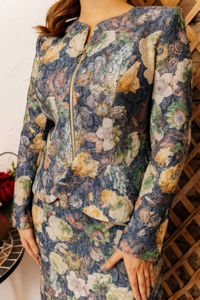 Жакет, юбка Мода Юрс 2801 цветы - фото 6