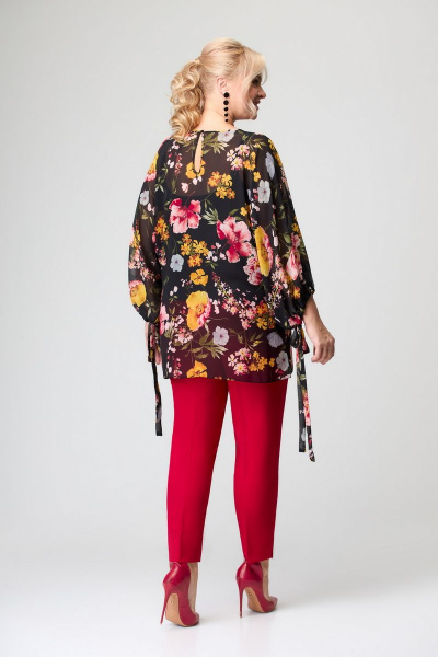 Блуза, брюки Svetlana-Style 1660 черный+цветы - фото 2