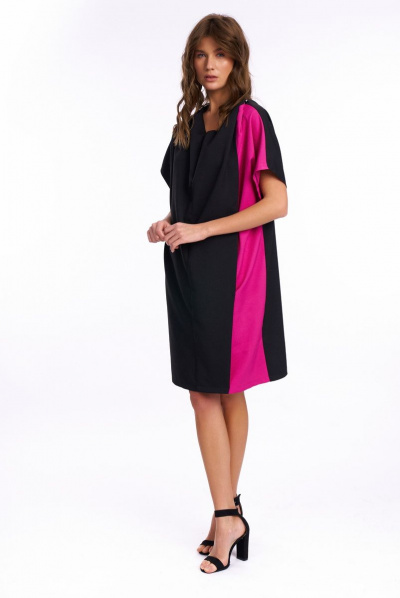 Платье KaVaRi 1025.3 черный-фуксия - фото 4