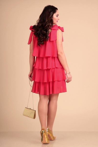 Платье Liona Style 616 малиново-красный - фото 2