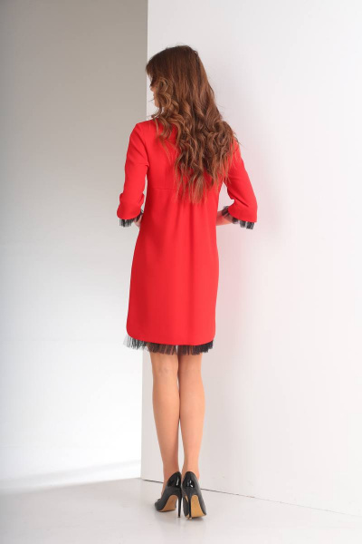 Платье TVIN 7390 красный+черная_отделка - фото 3