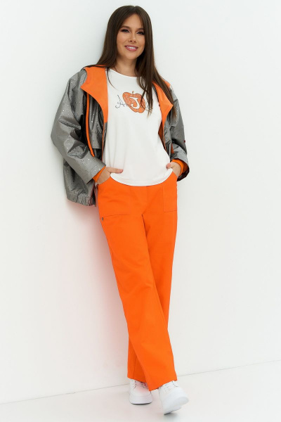 Блуза, брюки, куртка Магия моды 2213 оранжевый - фото 3