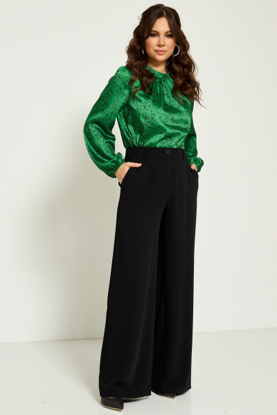 Блуза, брюки Магия моды 2182 зеленый-черный - фото 2