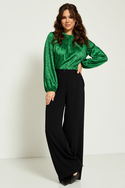 Блуза, брюки Магия моды 2182 зеленый-черный - фото 1