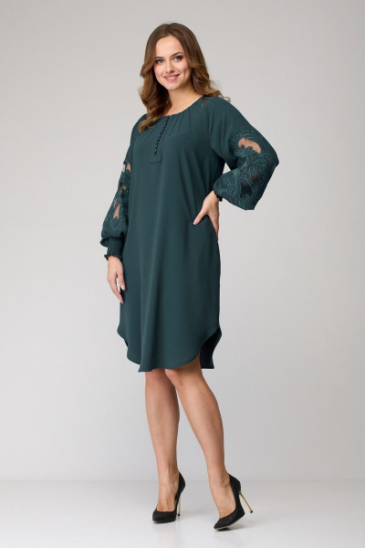 Платье SandyNa 130118 серо-зеленый - фото 1