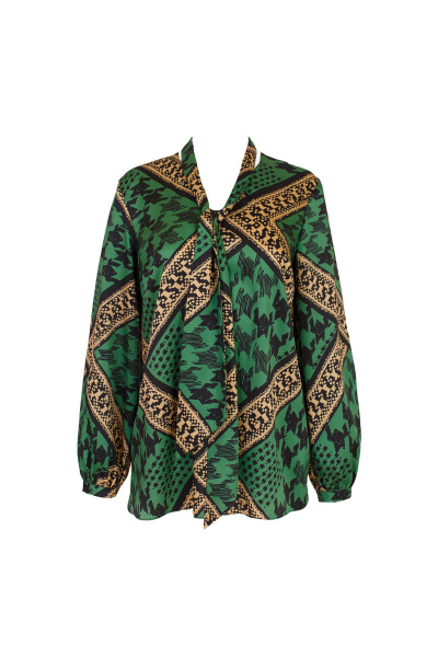 Блуза Elema 2К-12235-1-170 зелёный_принт - фото 4