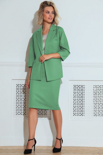 Блуза, жакет, юбка LeNata 32197 светло-зеленый - фото 1
