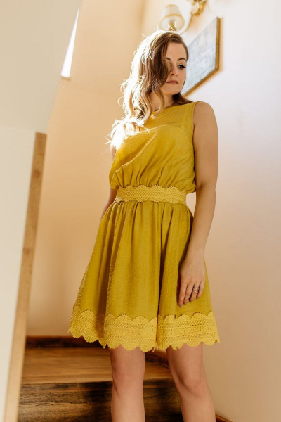 Платье Nova Line 5894 жёлтый - фото 1