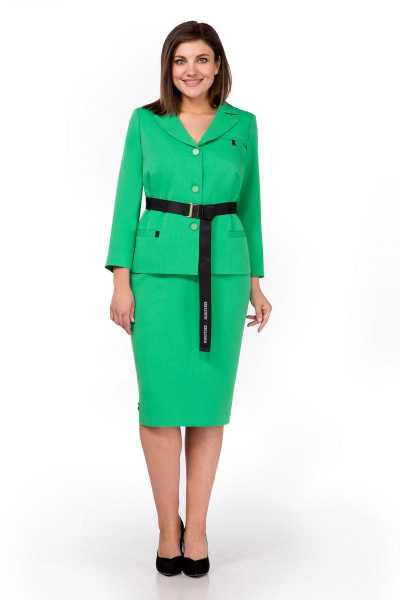Жакет, юбка Мишель стиль 1061-1 зеленый - фото 8