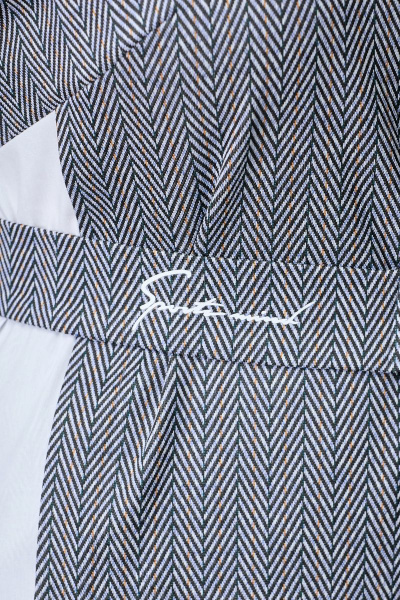 Блуза, юбка Мишель стиль 1099 серо-белый - фото 6