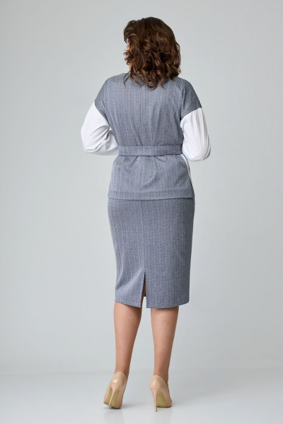 Блуза, юбка Мишель стиль 1099 серо-белый - фото 3