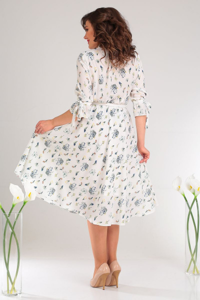 Платье Мода Юрс 2481 белый+цветы - фото 6