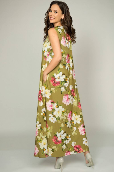 Платье Teffi Style L-1390 олива - фото 3