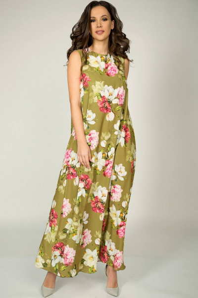 Платье Teffi Style L-1390 олива - фото 1