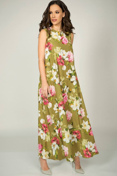 Платье Teffi Style L-1390 олива - фото 2