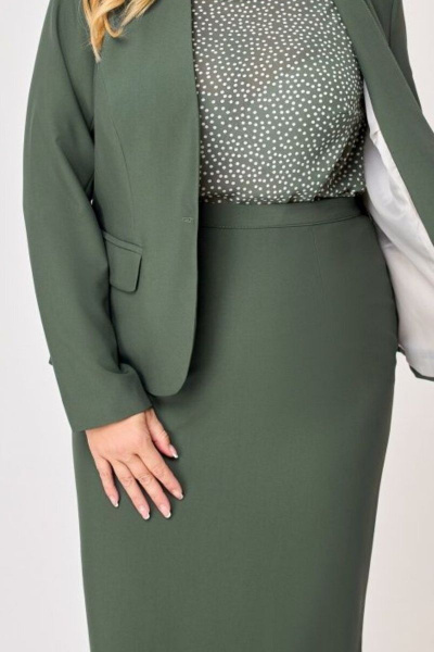 Блуза, жакет, юбка Alani Collection 1212 олива - фото 5