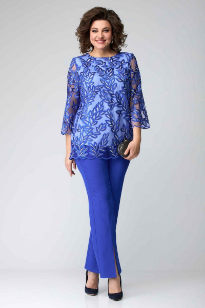 Блуза, брюки Асолия 1355 синий - фото 2