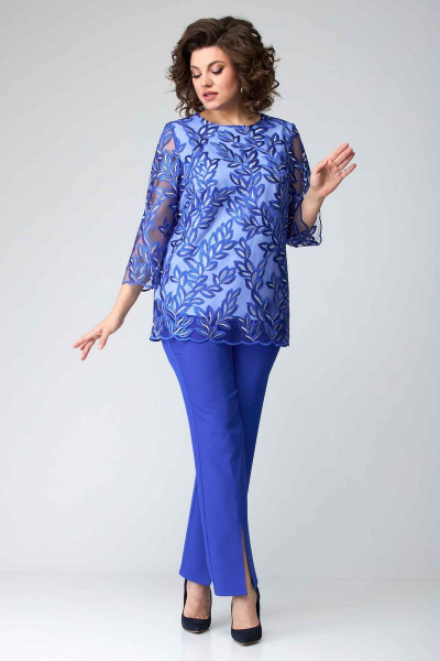 Блуза, брюки Асолия 1355 синий - фото 1