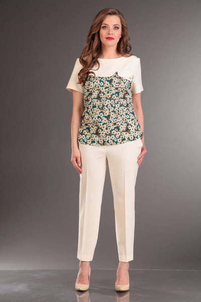 Блуза, брюки Liona Style 538 молочный - фото 1