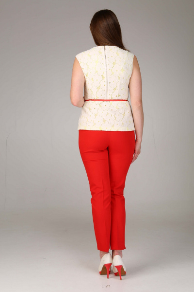 Блуза, брюки Bonna Image 16-186 молочно-желтый+красный - фото 2