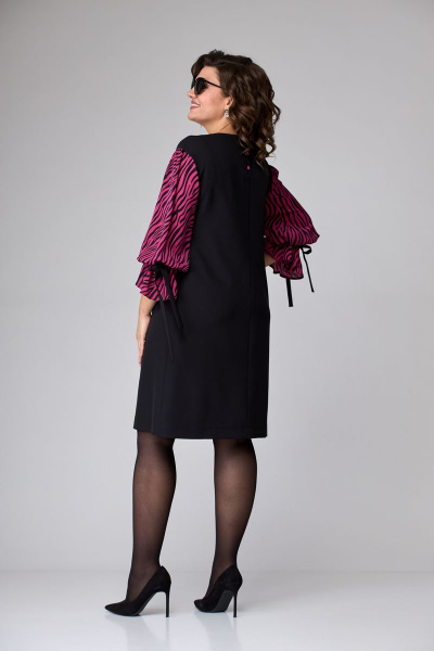 Платье EVA GRANT 7060 черный+розовый - фото 2