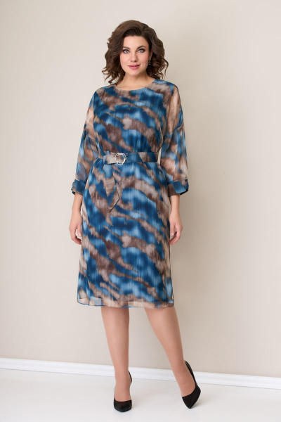 Платье VOLNA 1275 бежево-голубой - фото 1