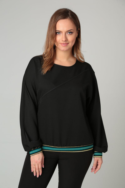 Блуза Modema м.540/2 черный+золото - фото 1