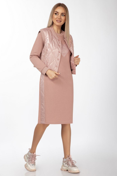 Жилет, платье БагираАнТа 847 розовый - фото 2