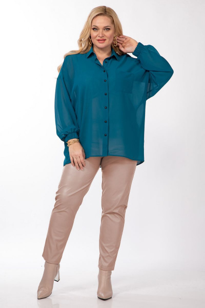 Блуза, брюки Anastasia 972 м.волна+ пудра - фото 1