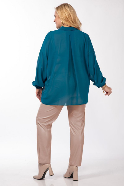 Блуза, брюки Anastasia 972 м.волна+ пудра - фото 3