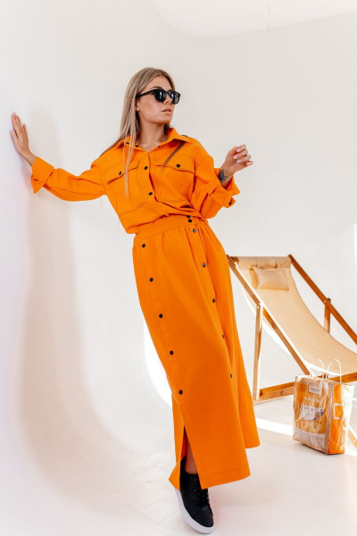 Жакет, юбка Amberа Style 2017 апельсин - фото 3