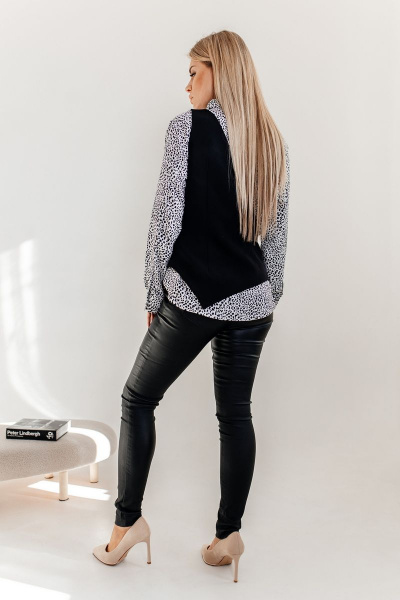 Блуза, жилет Amberа Style 2020 черно-белый - фото 3