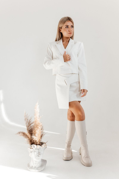 Жакет, юбка Amberа Style 2021 белое_облако - фото 3
