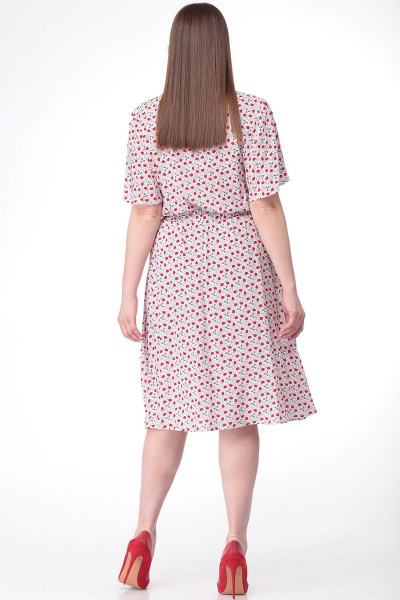 Платье LadisLine 1086 бело-красный - фото 3