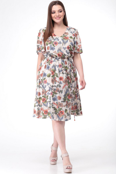 Платье LadisLine 1086 цветочный - фото 2