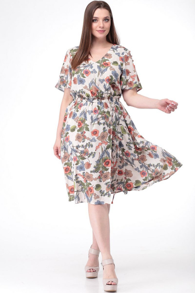 Платье LadisLine 1086 цветочный - фото 1