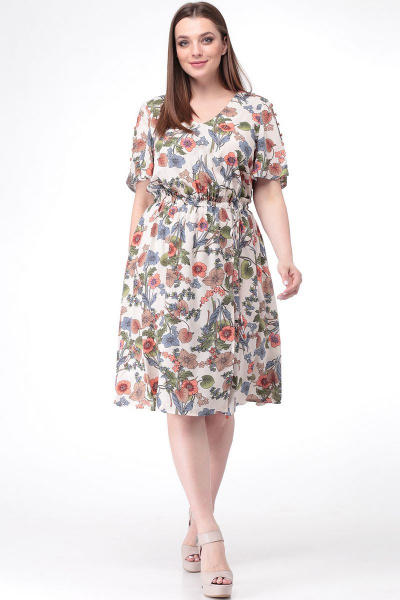 Платье LadisLine 1086 цветочный - фото 3
