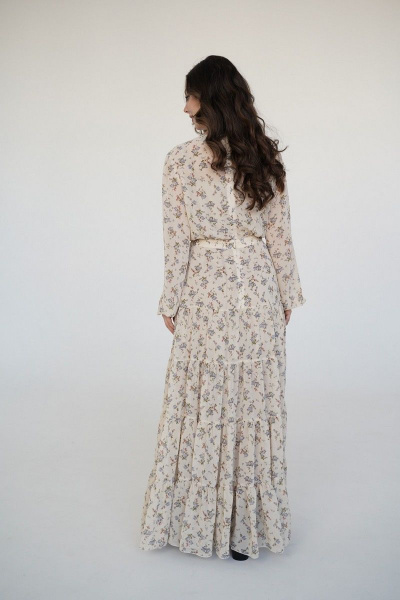 Платье BARBARA В153 бежевый/цветы - фото 8