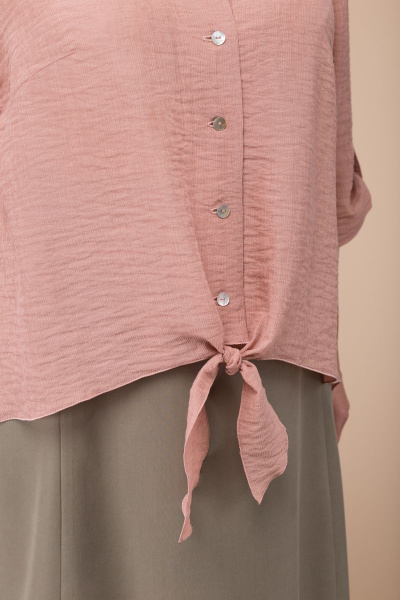 Туника, юбка Линия Л А-1735 пыльно-розовый/хаки - фото 2