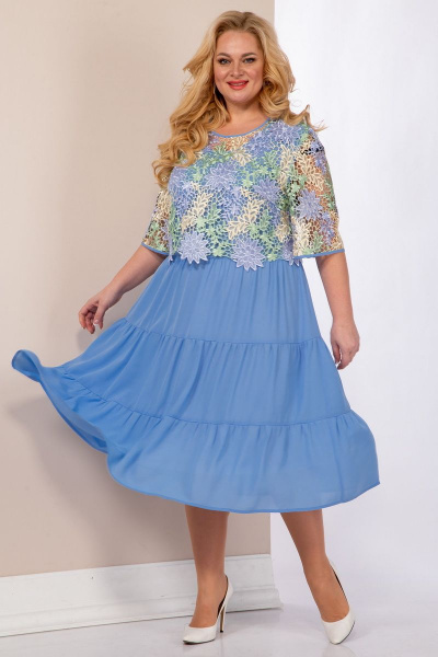 Платье Aira Style 958 голубой - фото 4