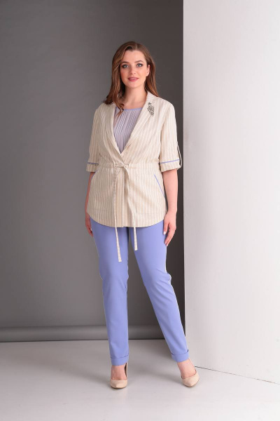 Блуза, брюки, жакет Viola Style 30493 беж - фото 5
