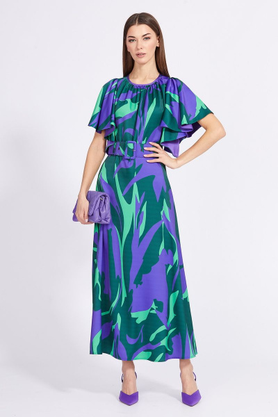 Платье EOLA 2342 фиолетовый-зеленый - фото 3