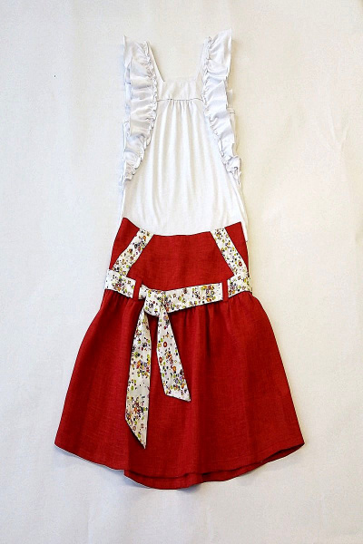 Блуза, юбка Юнона М6629 белый+красный - фото 1
